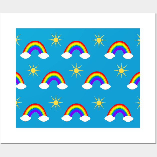 Rainbows and Sunshine Pattern Wall Art by Fad-Artwork